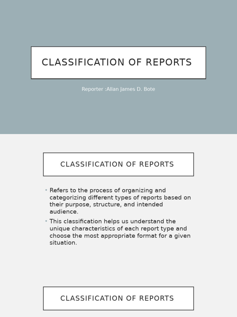 Types of Reports Explained | PDF