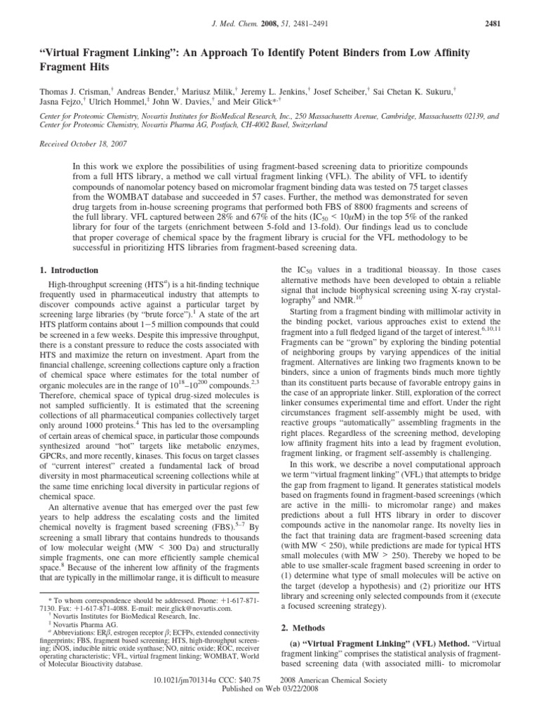 !!!crisman Et Al 2008 Virtual Fragment Linking An Approach To Identify ...