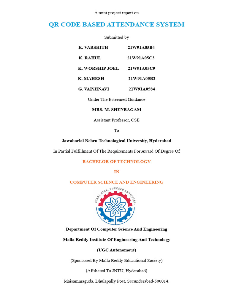 QR Code Attendance System Report | PDF | Software Testing | Qr Code