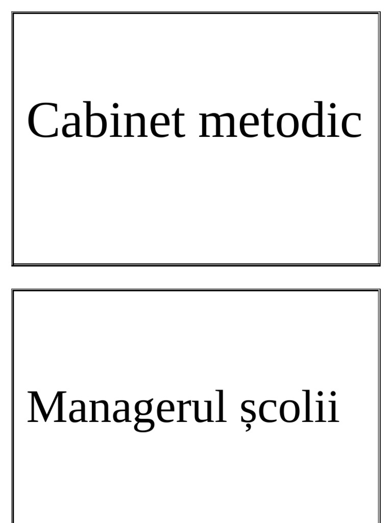 Cabinet Metodic | PDF
