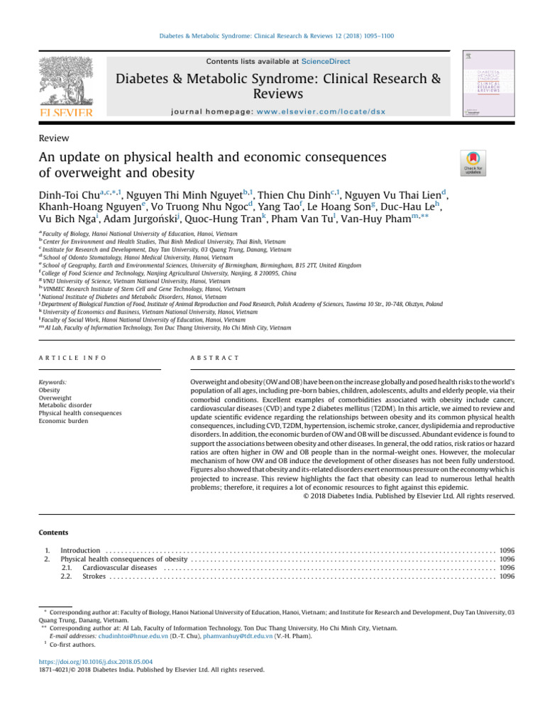 Health and Economic Impact of Obesity | PDF | Obesity | Body Mass Index