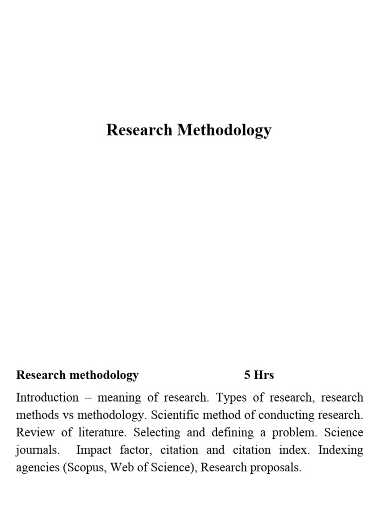 Research Methodology Unit | PDF | Methodology | Quantitative Research