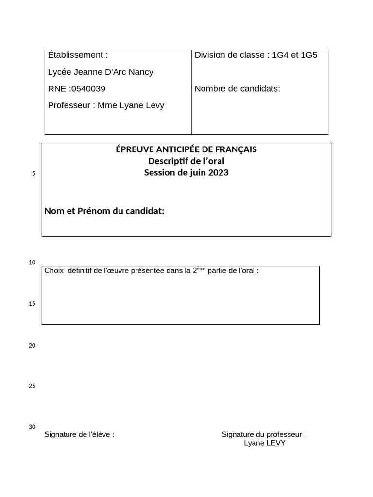 Oral de Français 1G4-1G5 : Manon Lescaut | PDF