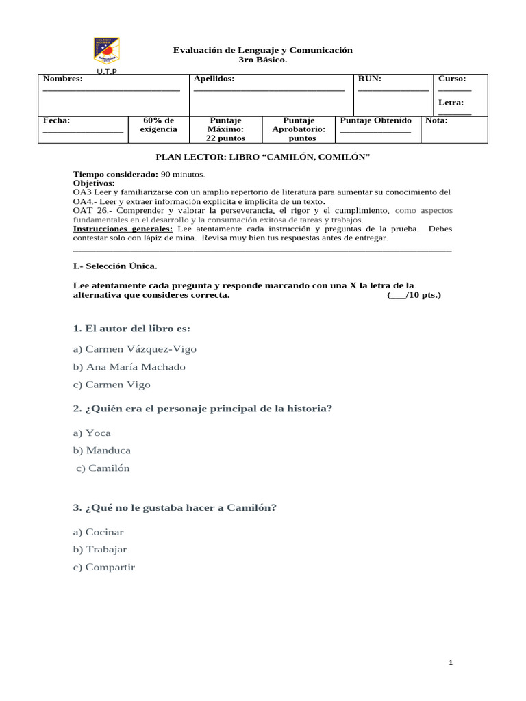Evaluación 