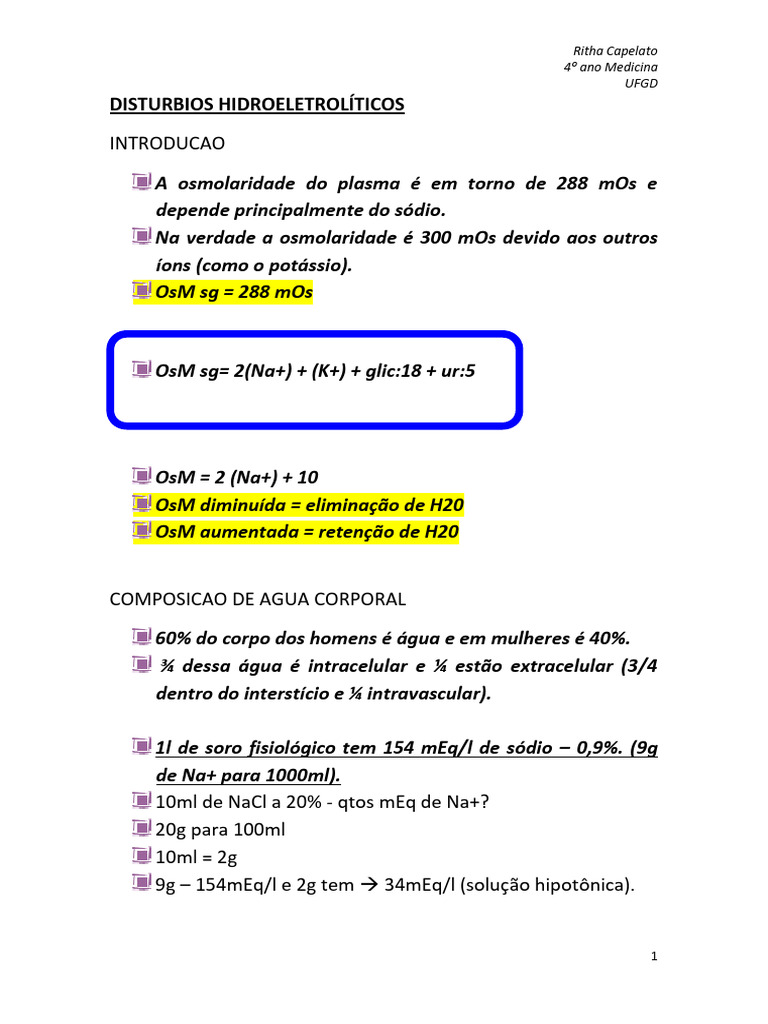 Hiponatremia Euvolêmica: Causas e Tratamento | PDF | Bem-estar