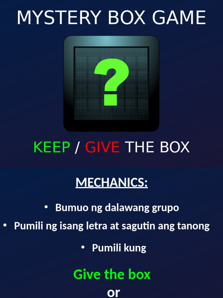 Mystery Box Game | PDF