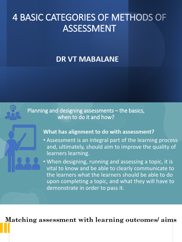 Assessment Methods 2024 Slides | PDF | Educational Assessment | Learning