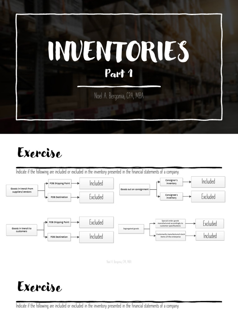 Inventory Inclusion and Exclusion Guide | PDF | Cost Of Goods Sold ...