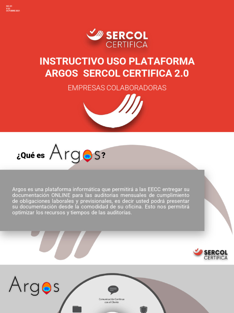 Instructivo Argos Sercol Certifica 2.0 | PDF | Auditoría | Informática