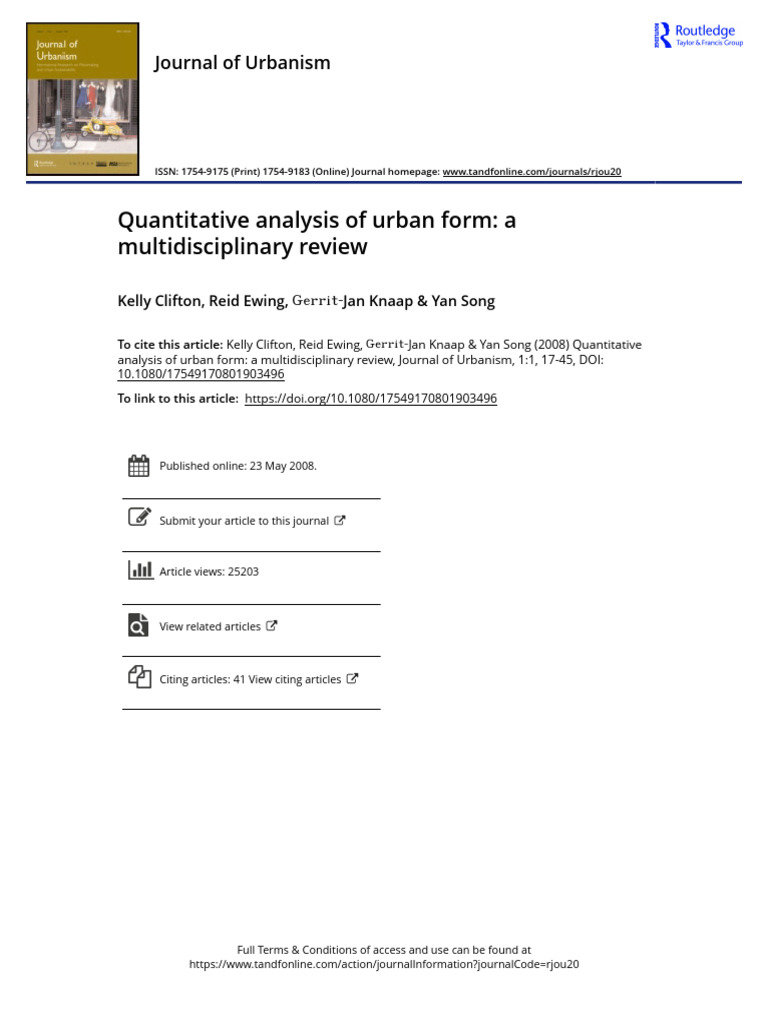 Quantitative Analysis of Urban Form A Multidisciplinary Review | PDF ...