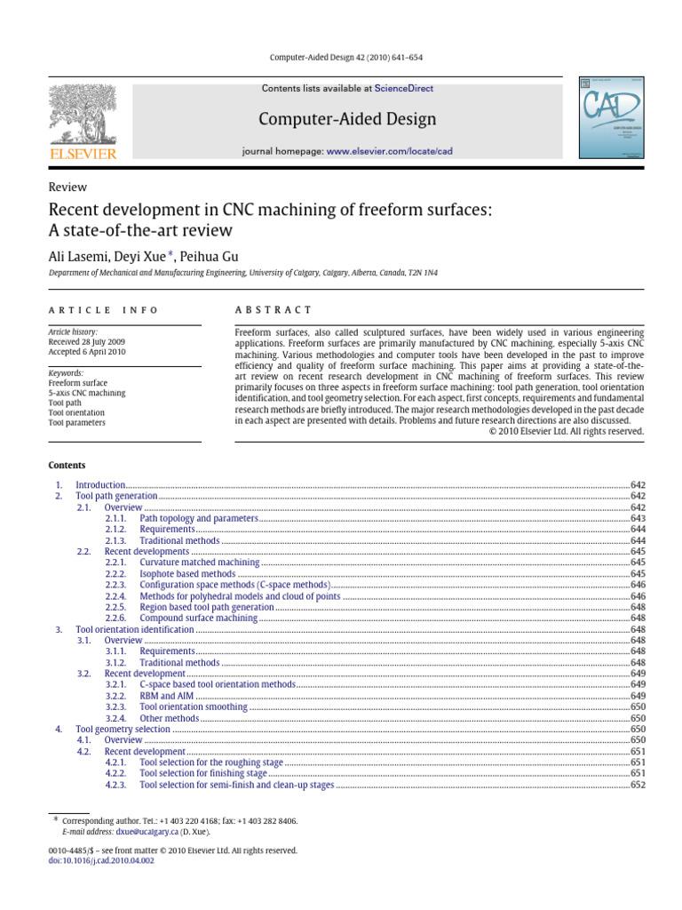 Recent Development In Cnc Pdf Machining Curve