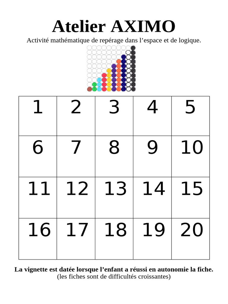 Atelier de jeu AXIMO en maternelle | PDF