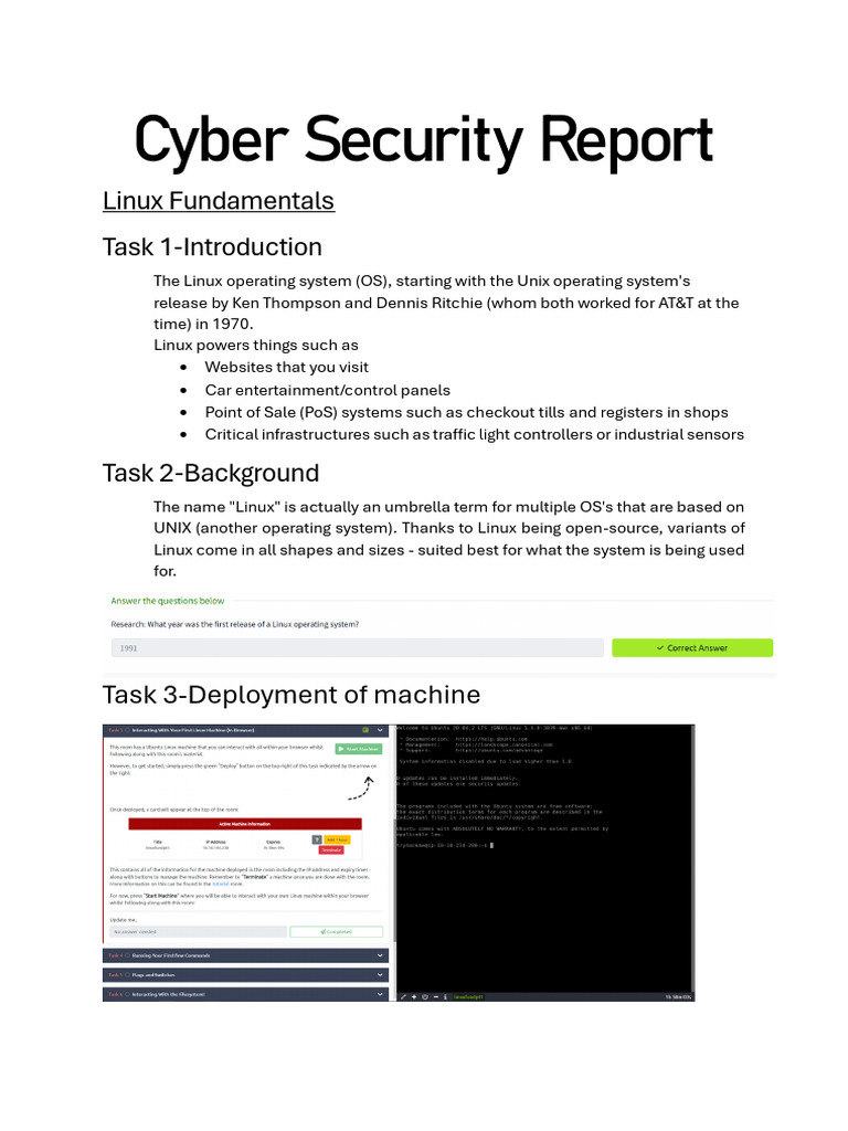 Cyber Report | PDF | Operating System | Linux