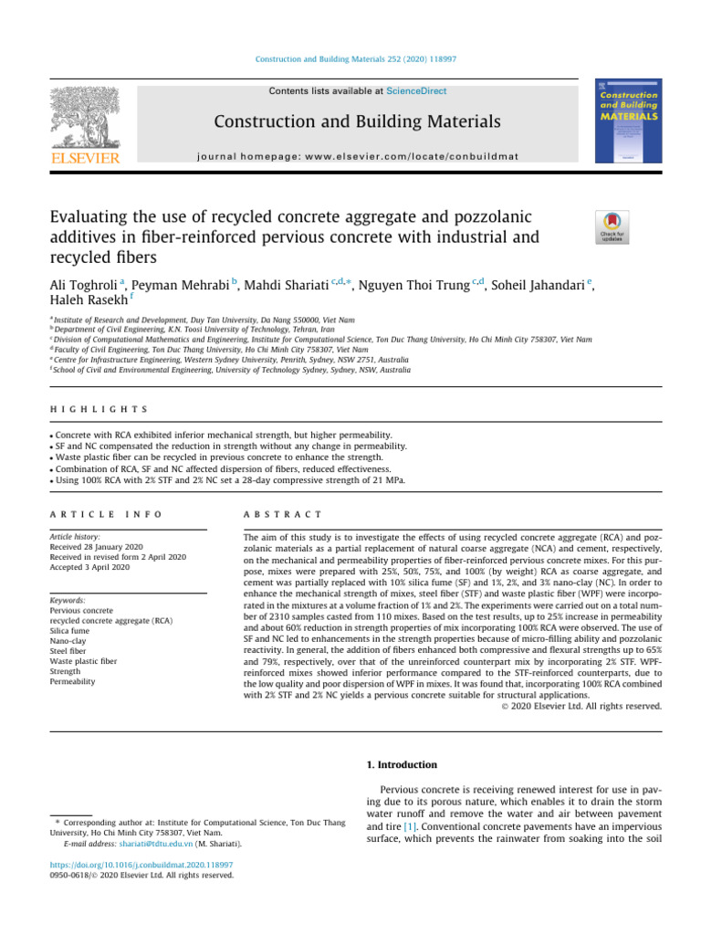 Evaluating The Use of Recycled Concrete Aggregate and Pozzolanic | PDF ...
