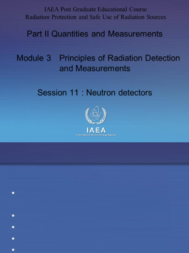 Session II 311 Neutron Detector - CS | PDF | Neutron | Ionizing Radiation