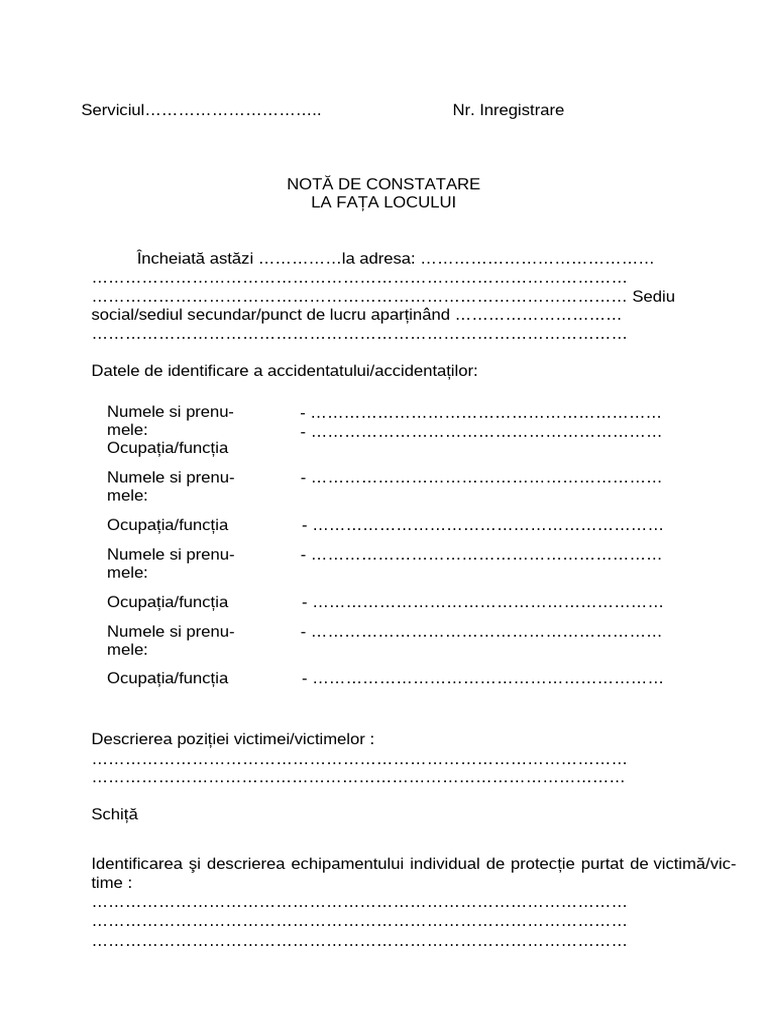 Anexa 3 - Nota de Constatare La Fata Locului | PDF
