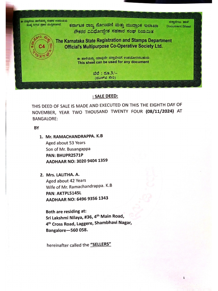 Sale Deed-2 | PDF