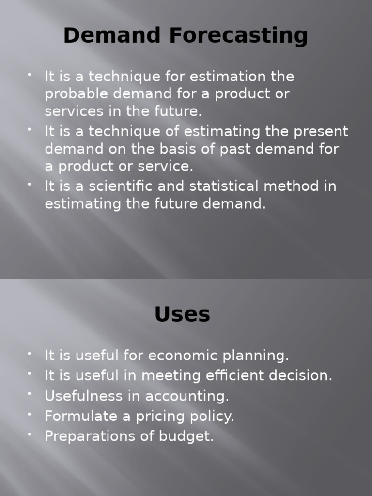 3RD YEAR BCOM HONS Demand Forecasting SS | PDF