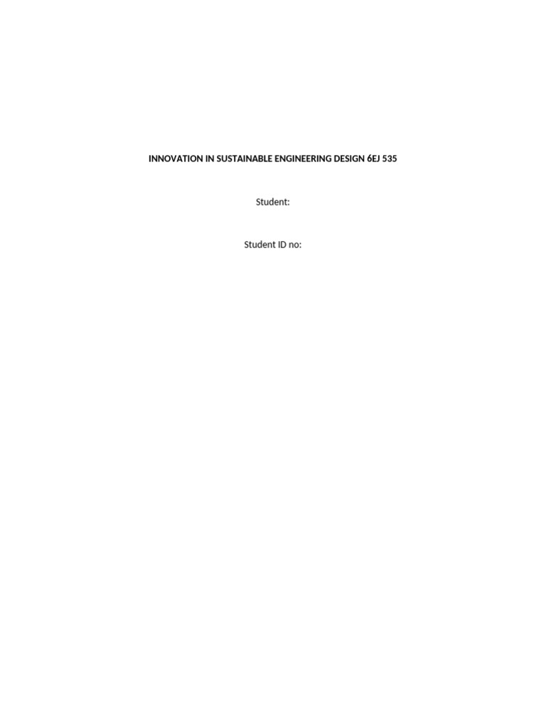 Innovation in Sustainable Engineering Design - Template | PDF | Solar ...