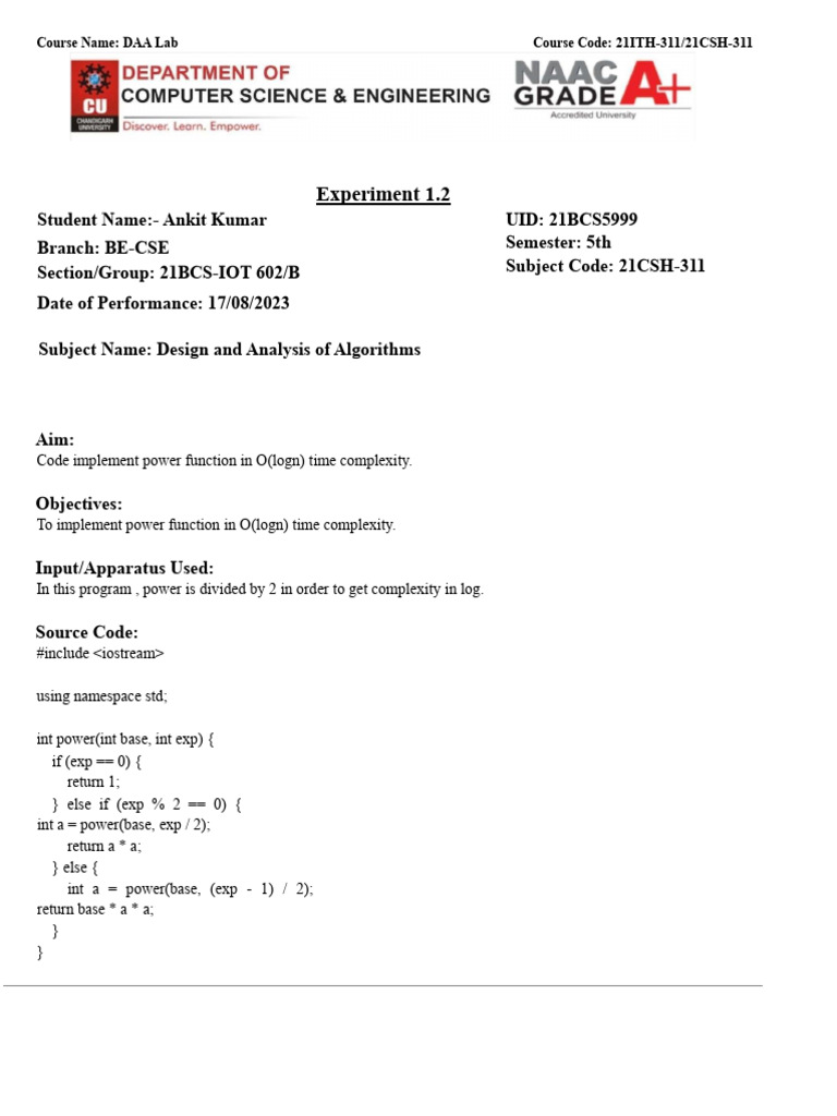 Daa 2 | PDF