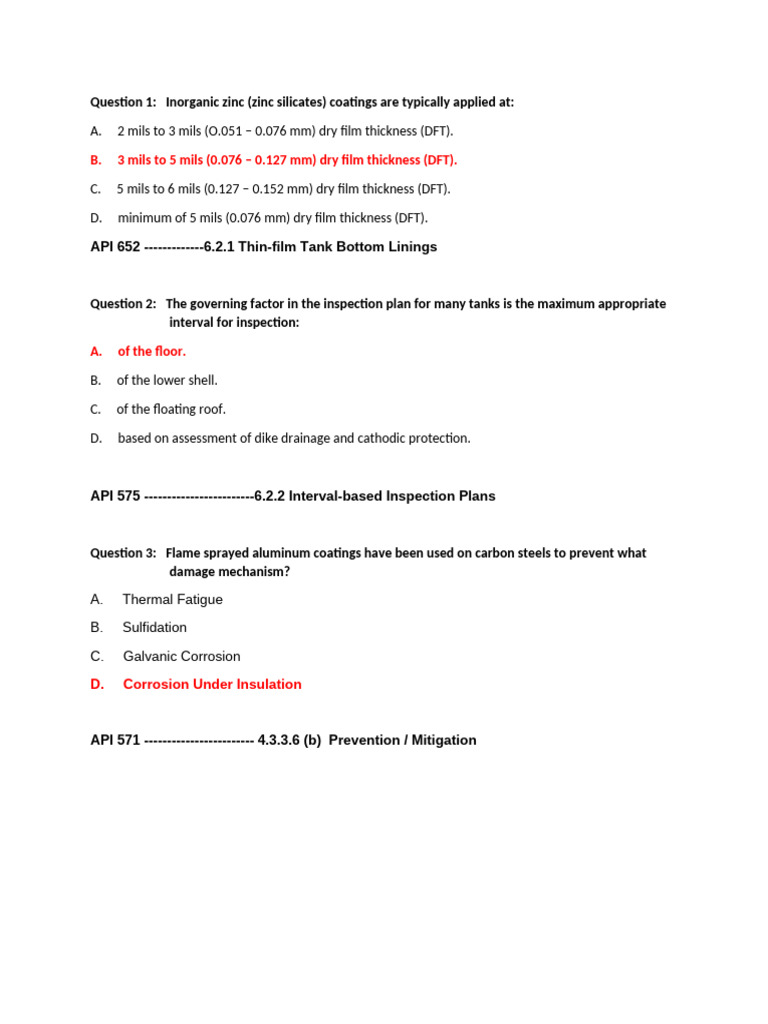 API 653 REcertification Exam 2018 | PDF | Corrosion | Welding