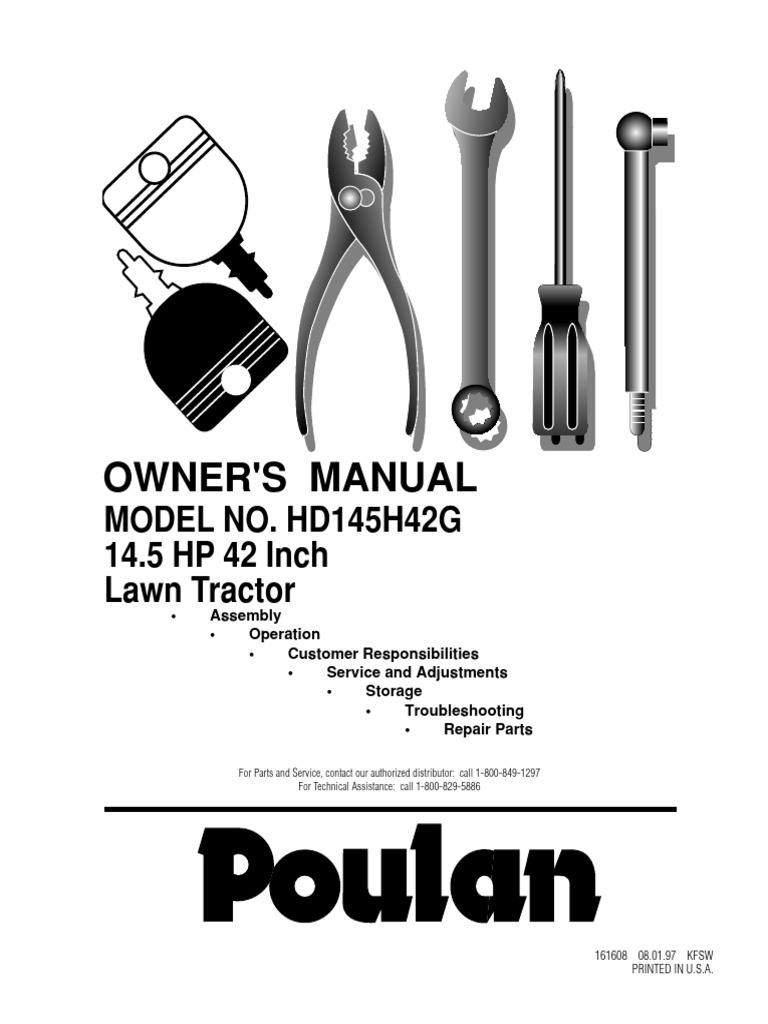 Poulan Mower | PDF | Tractor | Vehicle Technology