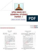 UPSC Mains 2011 General Studies Paper 1 WWW - Upscportal