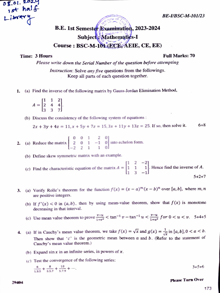 math s1 2023-24 | PDF | Functions And Mappings | Abstract Algebra