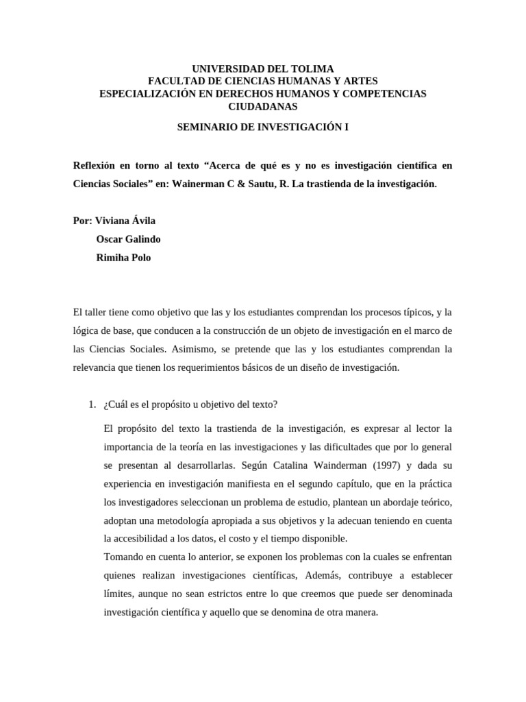 Reflexi n en torno al texto acerca de qu es y no es investigaci n