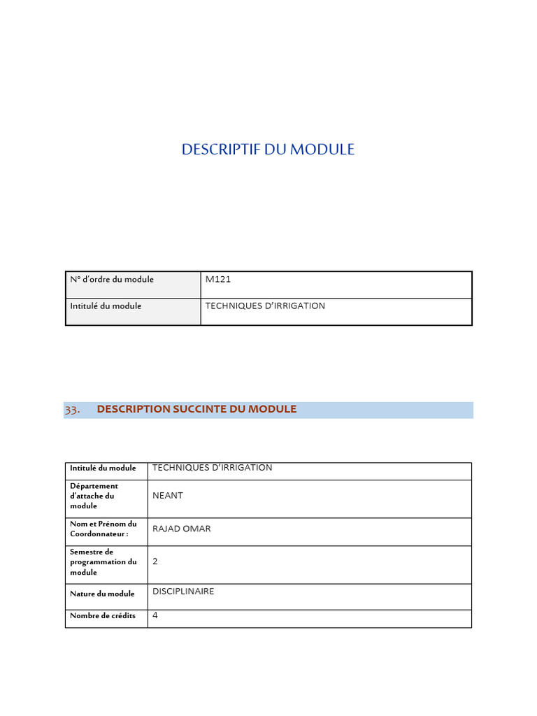 Techniques d'Irrigation : Module M121 | PDF | Irrigation | Hydrologie