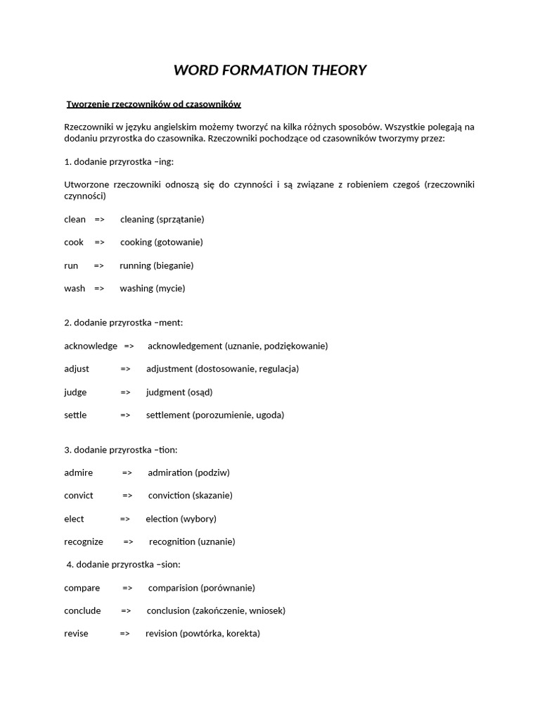 Word-Formation Theory | PDF