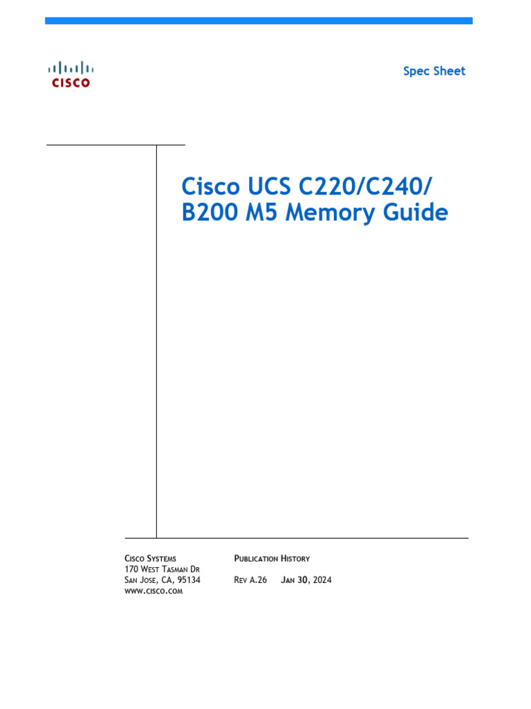 Cisco B200 M5 Memory Configuration Guide | PDF | Central Processing ...