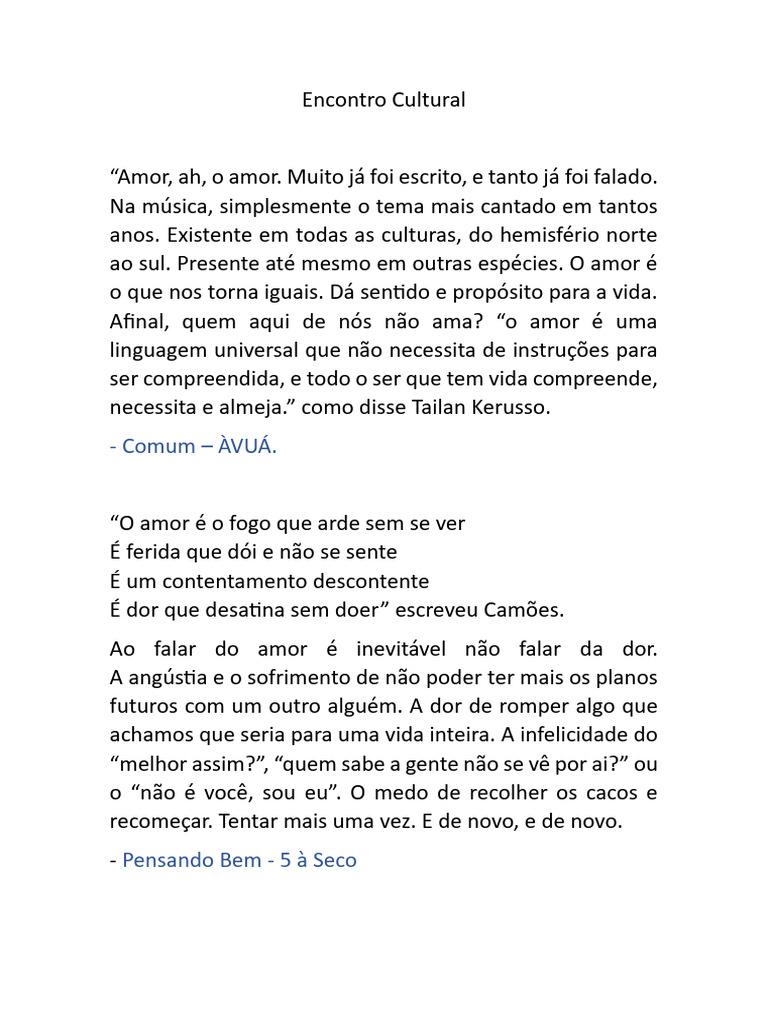 Reflexões sobre o Amor e a Vida | PDF | Amor | Vida