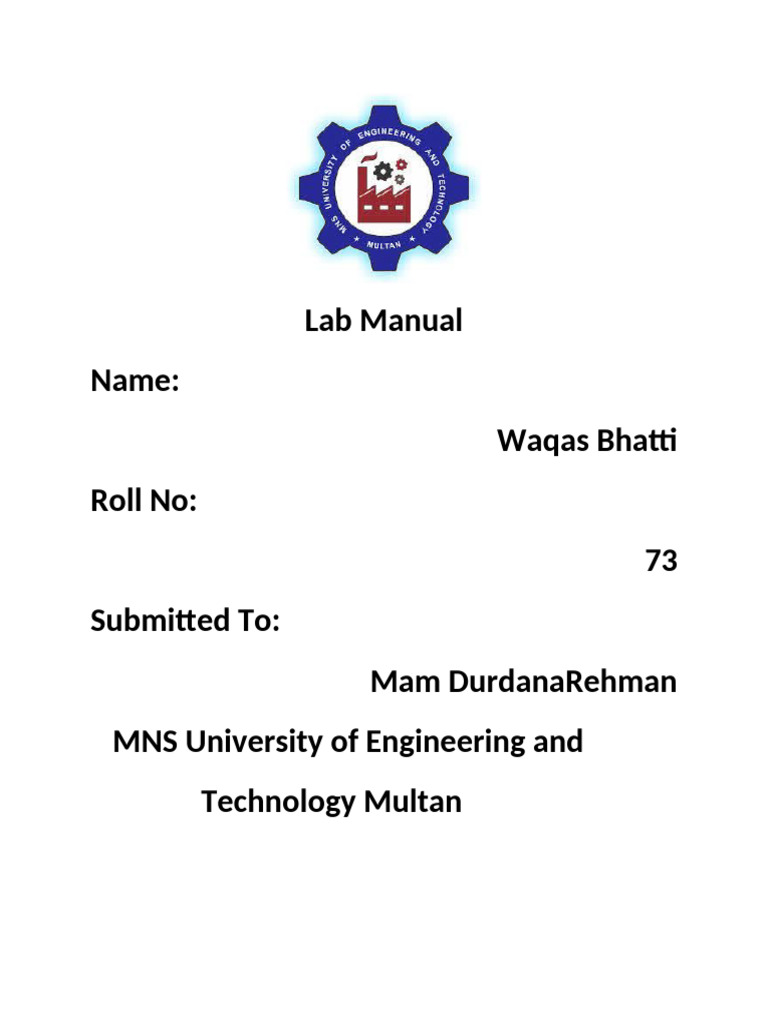 Lab Manual Waqas Bhatti | PDF | Hyperlink | Html Element