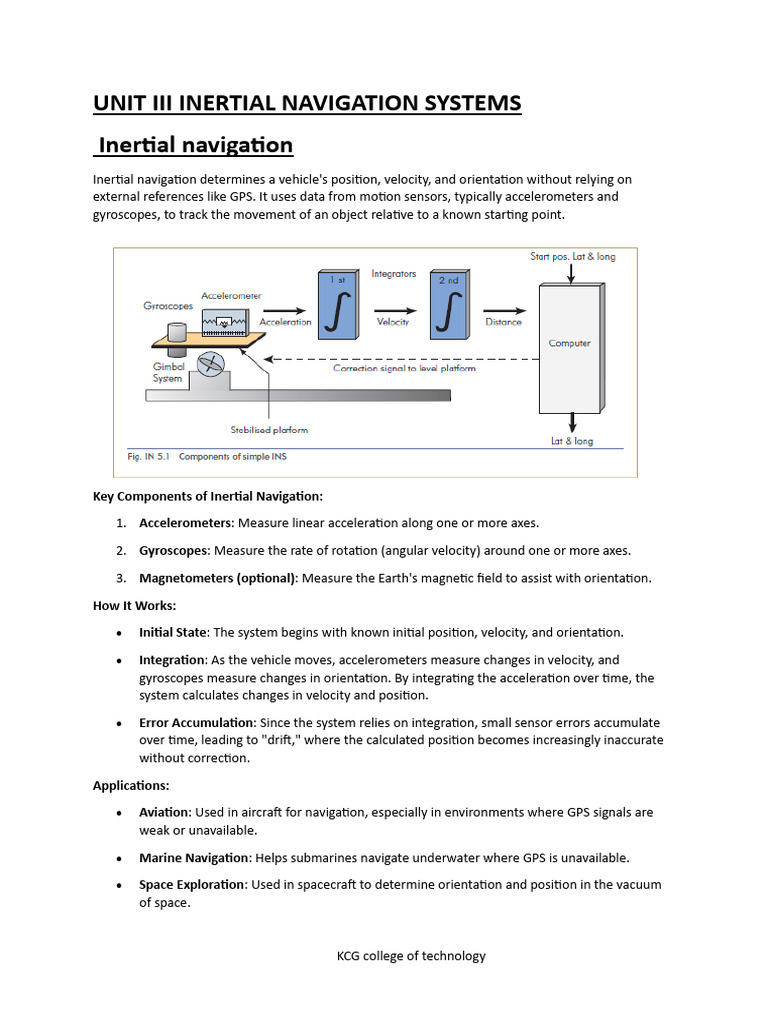 Inertial Navigation Systems Overview | PDF | Inertial Navigation System ...