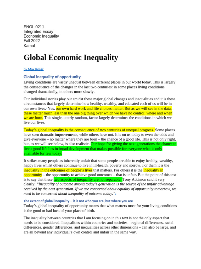Global Economic Inequality Explained | PDF | Economic Inequality ...