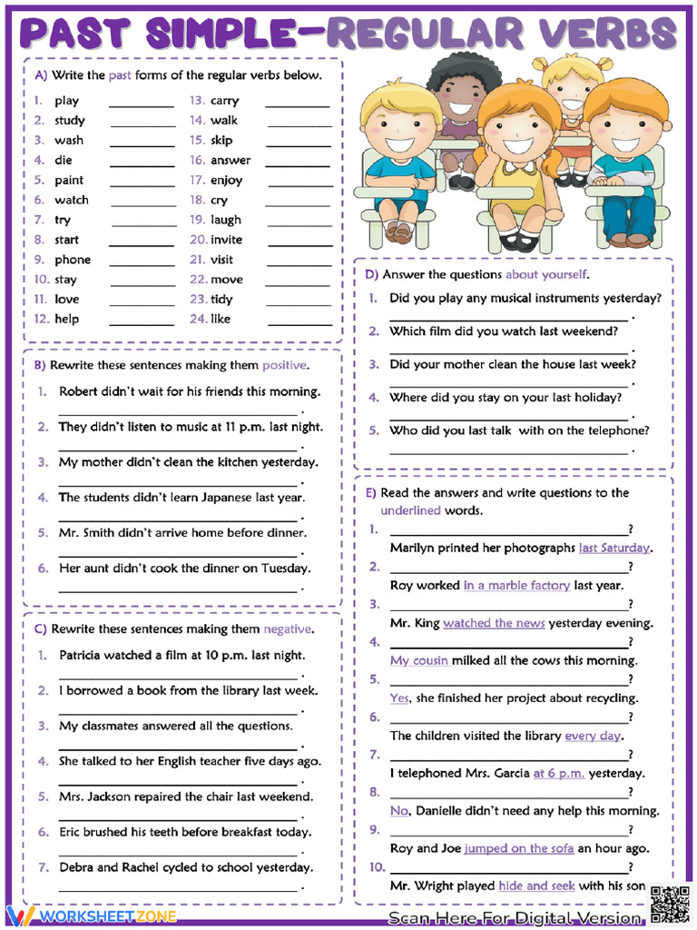 Past Simple - Regular Verbs | PDF