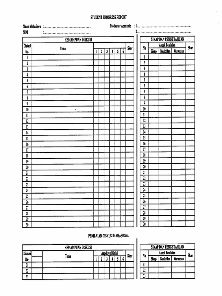Student Progress Report (2) - Halaman | PDF