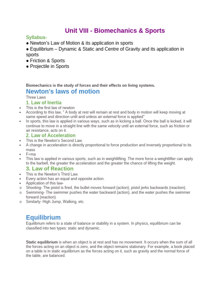 Biomechanics and Sports ..12 | PDF | Force | Friction