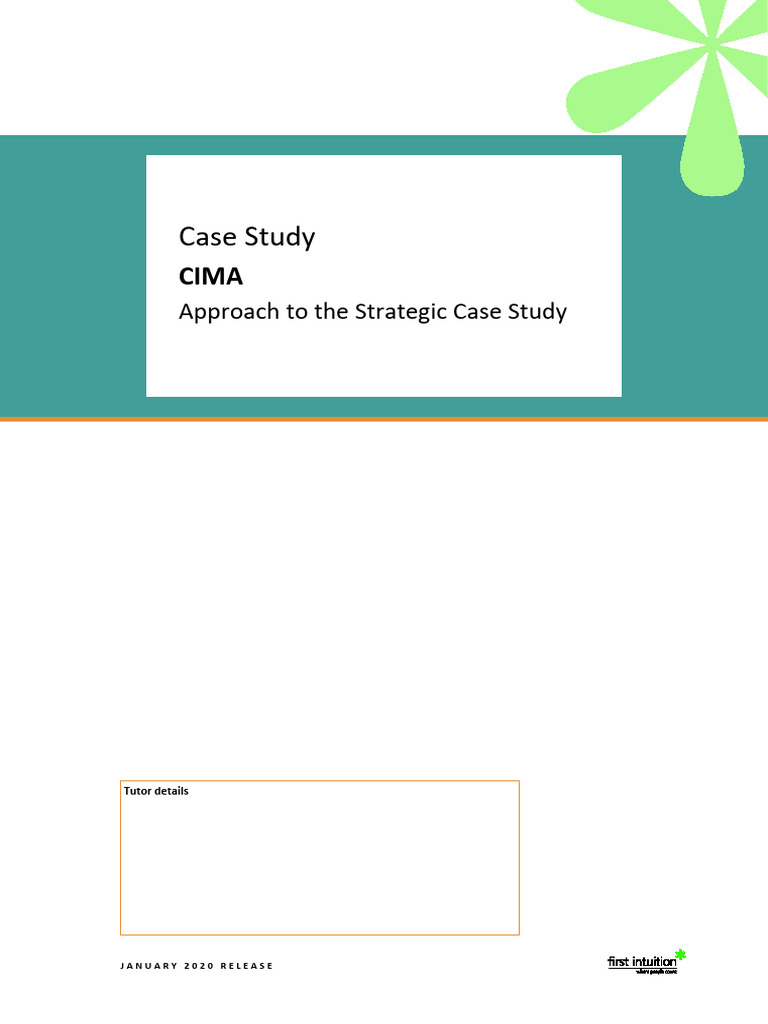 CIMA Strategic Case Study Guide | PDF | Valuation (Finance) | Strategic ...