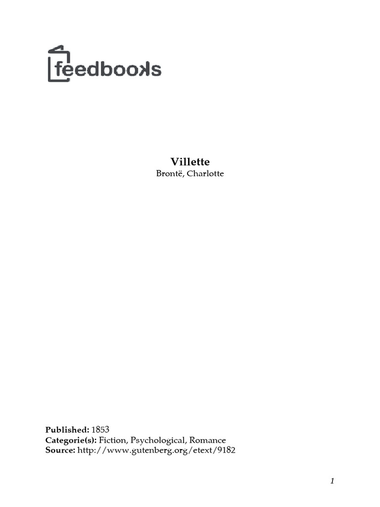 Charlotte Bronte - Villette | PDF | Charlotte Brontë | Villette (Novel)