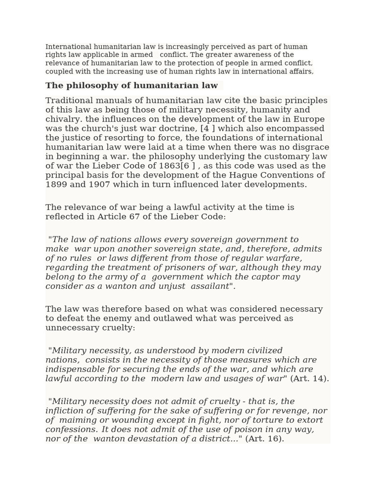 IHL & HL | PDF | International Humanitarian Law | Human Rights