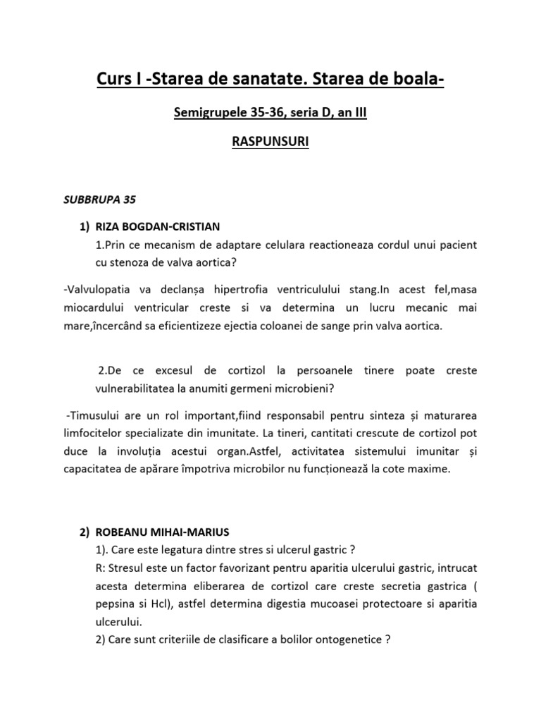 Rasp Colocviu Fizpat 1 | PDF