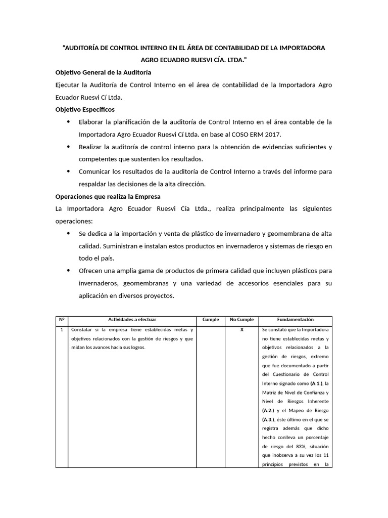 Auditoría de Control Interno Contable | PDF | Auditoría | Contabilidad
