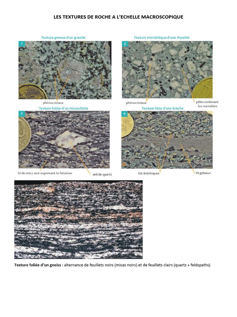 Textures des Roches à l'Échelle Macroscopique | PDF