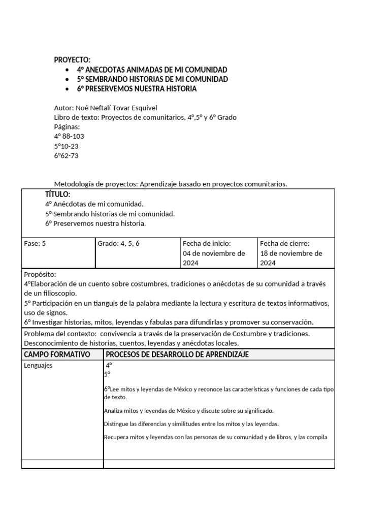 Proyectos comunitarios en educación básica | PDF | Infografia ...