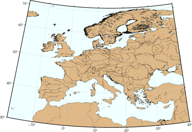 Mapa Rzeki Jeziora Europa | PDF
