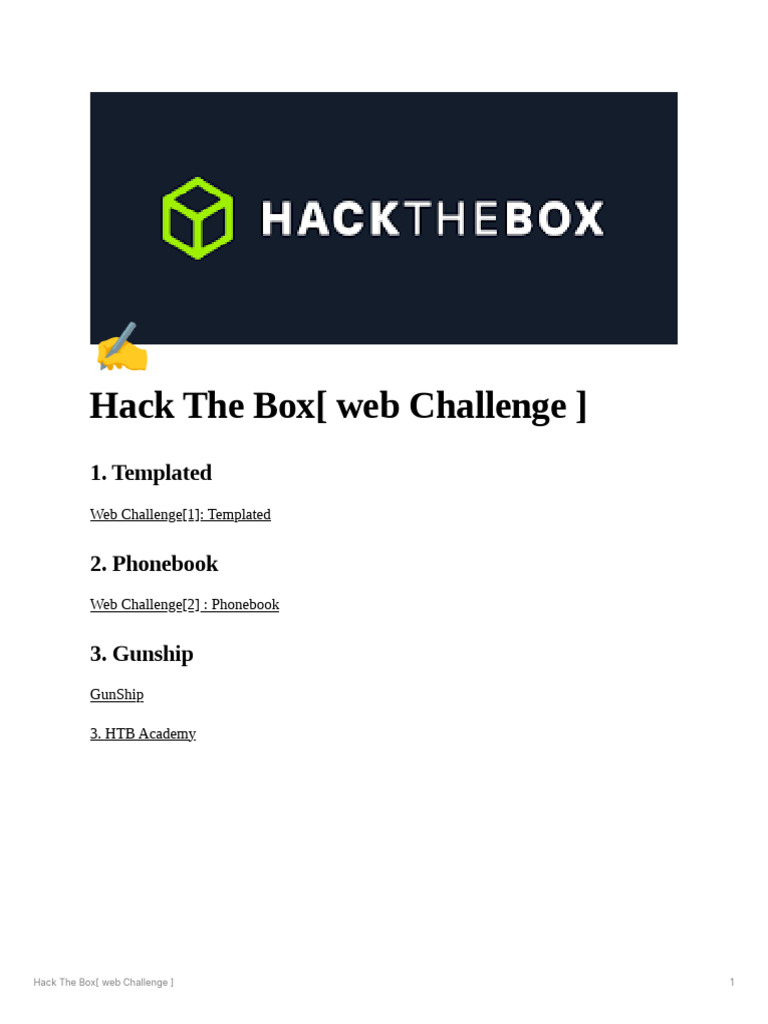 Hack The Box Web Challenge | PDF