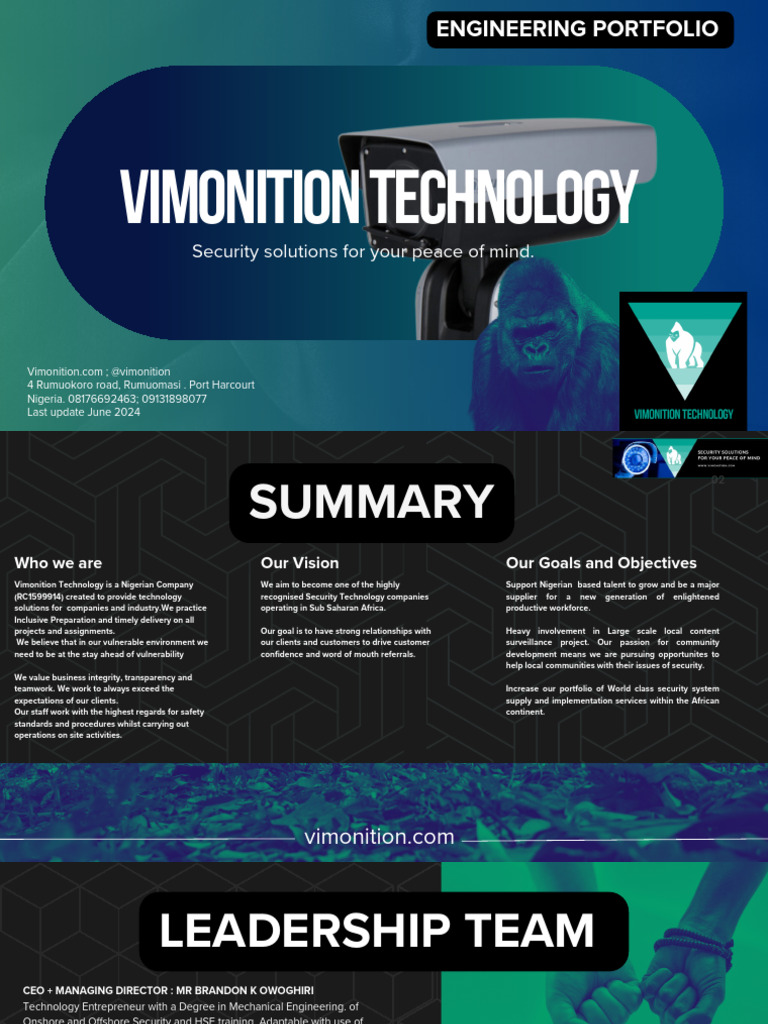 Vimonition Technology Portfolio 2024 | PDF | Closed Circuit Television ...