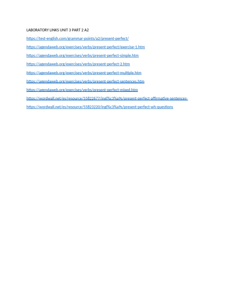 Laboratory Links Unit 3 Part 2 A2 | PDF